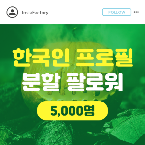인스타 프로필 팔로워 늘리기 한국인(분할) - 5,000명
