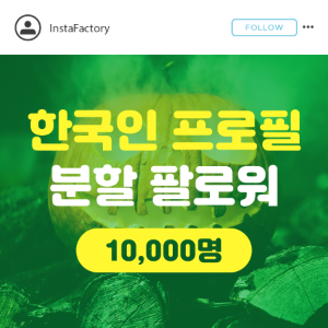 인스타 프로필 팔로워 늘리기 한국인(분할) - 10,000명