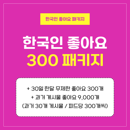 한국인 좋아요 300 패키지 | 인스타팩토리